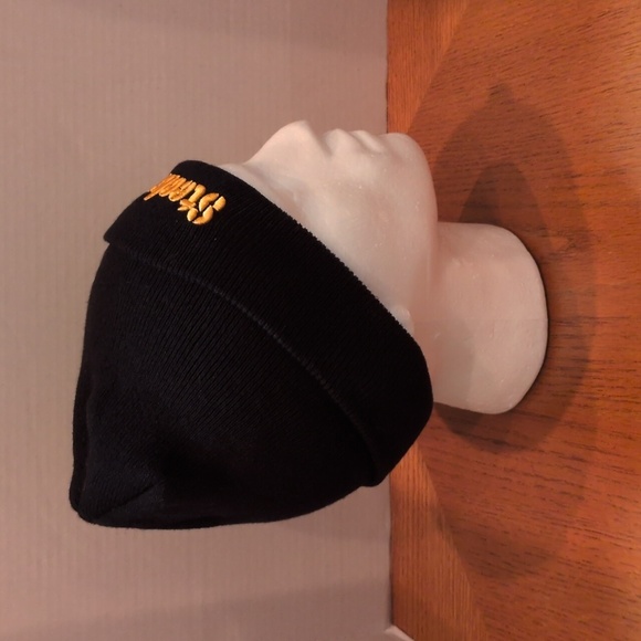 NFL Team Apparel Reebok Adult One Size Black Cufffed Steelers Ski Cap - Picture 2 of 6